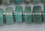 CRB1235 15.5 inches 8*16mm tyre amazonite gemstone beads