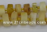 CRB1239 15.5 inches 6*10mm tyre matte yellow opal gemstone beads