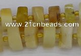 CRB1240 15.5 inches 6*12mm tyre matte yellow opal gemstone beads