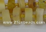 CRB1241 15.5 inches 7*14mm tyre matte yellow opal gemstone beads