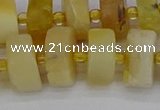 CRB1242 15.5 inches 8*16mm tyre matte yellow opal gemstone beads