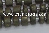 CRB1260 15.5 inches 6*10mm tyre matte pyrite gemstone beads