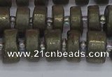 CRB1261 15.5 inches 6*12mm tyre matte pyrite gemstone beads