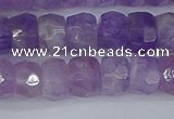 CRB1272 15.5 inches 6*10mm faceted rondelle lavender amethyst beads