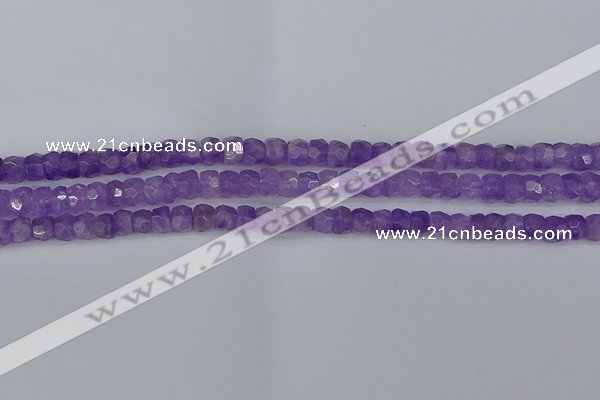 CRB1274 15.5 inches 4*6mm faceted rondelle lavender amethyst beads