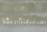 CRB1279 15.5 inches 5*8mm faceted rondelle white moonstone beads