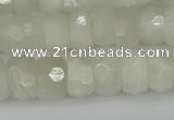 CRB1280 15.5 inches 6*10mm faceted rondelle white moonstone beads