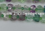 CRB1286 15.5 inches 4*6mm faceted rondelle fluorite beads