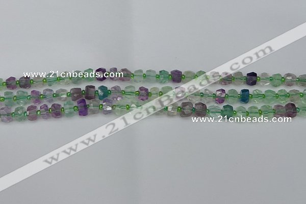 CRB1286 15.5 inches 4*6mm faceted rondelle fluorite beads