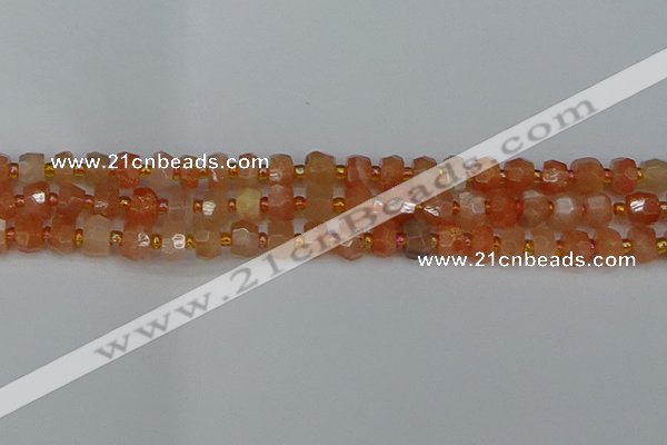 CRB1290 15.5 inches 4*6mm faceted rondelle moonstone beads