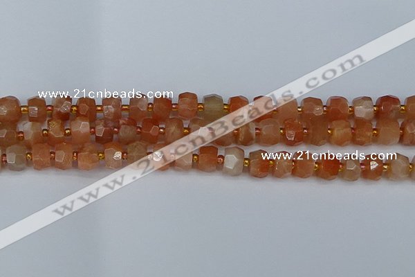 CRB1291 15.5 inches 5*8mm faceted rondelle moonstone beads