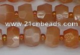 CRB1292 15.5 inches 6*10mm faceted rondelle moonstone beads