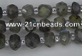 CRB1294 15.5 inches 4*6mm faceted rondelle labradorite beads