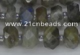 CRB1296 15.5 inches 6*10mm faceted rondelle labradorite beads