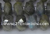 CRB1297 15.5 inches 6*12mm faceted rondelle labradorite beads