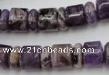 CRB130 15.5 inches 6*12mm & 10*12mm rondelle dogtooth amethyst beads