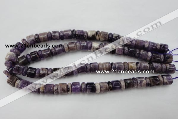 CRB130 15.5 inches 6*12mm & 10*12mm rondelle dogtooth amethyst beads