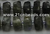 CRB1301 15.5 inches 6*10mm faceted rondelle labradorite beads