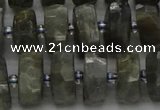 CRB1302 15.5 inches 6*12mm faceted rondelle labradorite beads