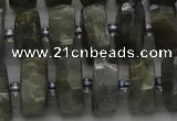 CRB1302 15.5 inches 6*12mm faceted rondelle labradorite beads