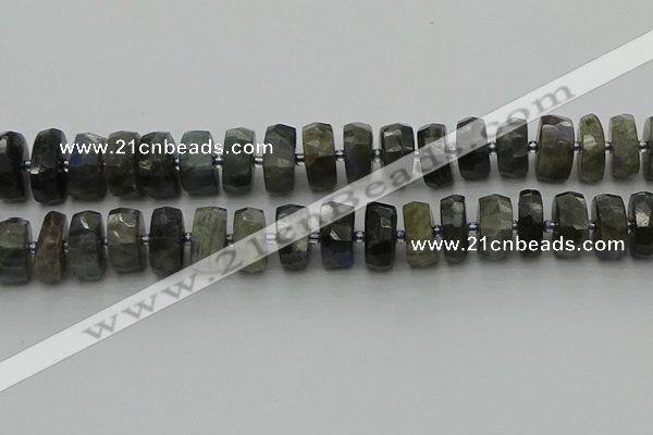 CRB1304 15.5 inches 8*16mm faceted rondelle labradorite beads