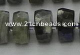 CRB1305 15.5 inches 8*18mm faceted rondelle labradorite beads