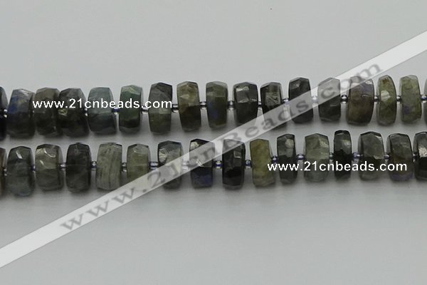 CRB1305 15.5 inches 8*18mm faceted rondelle labradorite beads