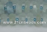 CRB1311 15.5 inches 6*10mm faceted rondelle aquamarine beads