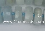 CRB1315 15.5 inches 8*16mm faceted rondelle aquamarine beads