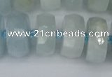 CRB1316 15.5 inches 8*18mm faceted rondelle aquamarine beads