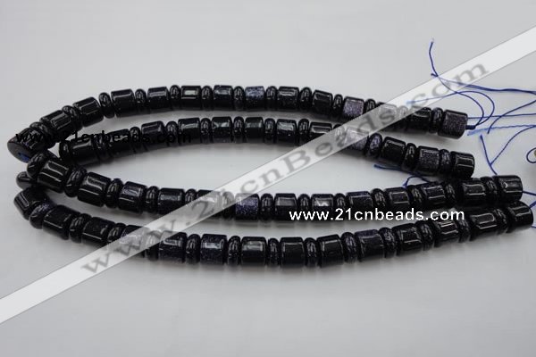 CRB132 15.5 inches 6*12mm & 10*12mm rondelle blue goldstone beads