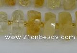 CRB1322 15.5 inches 6*12mm faceted rondelle citrine beads