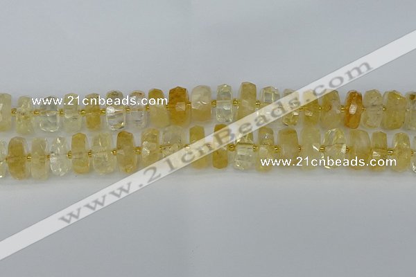 CRB1324 15.5 inches 8*16mm faceted rondelle citrine beads