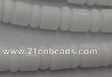 CRB133 15.5 inches 6*12mm & 10*12mm rondelle white porcelain beads