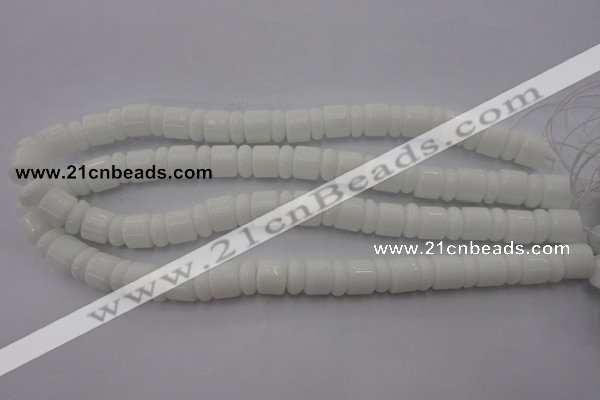 CRB133 15.5 inches 6*12mm & 10*12mm rondelle white porcelain beads