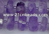 CRB1331 15.5 inches 6*10mm faceted rondelle lavender amethyst beads