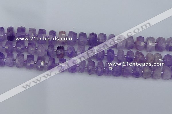 CRB1331 15.5 inches 6*10mm faceted rondelle lavender amethyst beads