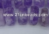 CRB1334 15.5 inches 8*16mm faceted rondelle lavender amethyst beads