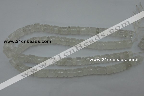 CRB134 15.5 inches 6*12mm & 10*12mm rondelle white crystal beads