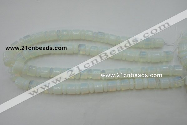 CRB135 15.5 inches 6*12mm & 10*12mm rondelle opal beads