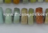 CRB1362 15.5 inches 6*12mm faceted rondelle Chinese amazonite beads