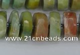 CRB1363 15.5 inches 7*14mm faceted rondelle Chinese amazonite beads