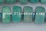 CRB1374 15.5 inches 8*16mm faceted rondelle amazonite beads