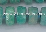 CRB1375 15.5 inches 8*18mm faceted rondelle amazonite beads