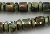 CRB138 15.5 inches 6*12mm & 10*12mm rondelle rhyolite gemstone beads