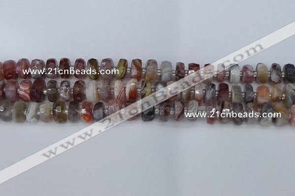 CRB1381 15.5 inches 6*10mm faceted rondelle botswana agate beads