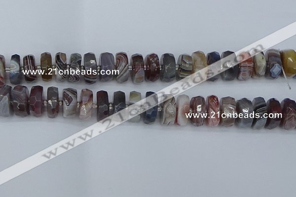 CRB1385 15.5 inches 8*18mm faceted rondelle botswana agate beads