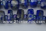 CRB1392 15.5 inches 6*12mm faceted rondelle lapis lazuli beads