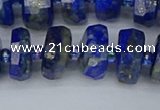 CRB1393 15.5 inches 7*14mm faceted rondelle lapis lazuli beads