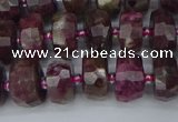 CRB1401 15.5 inches 6*10mm faceted rondelle tourmaline beads